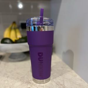 Dunkin’ 24 oz. insulated stainless steel tumbler — purple NWT